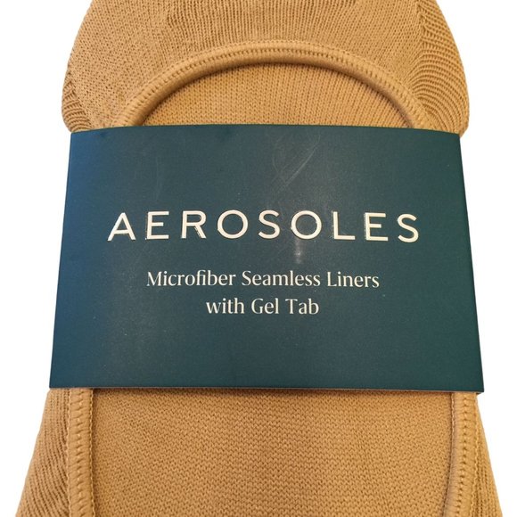 AEROSOLES Ladies Microfiber Nude Seamless Liners with Gel Tab OSFM - Picture 2 of 5